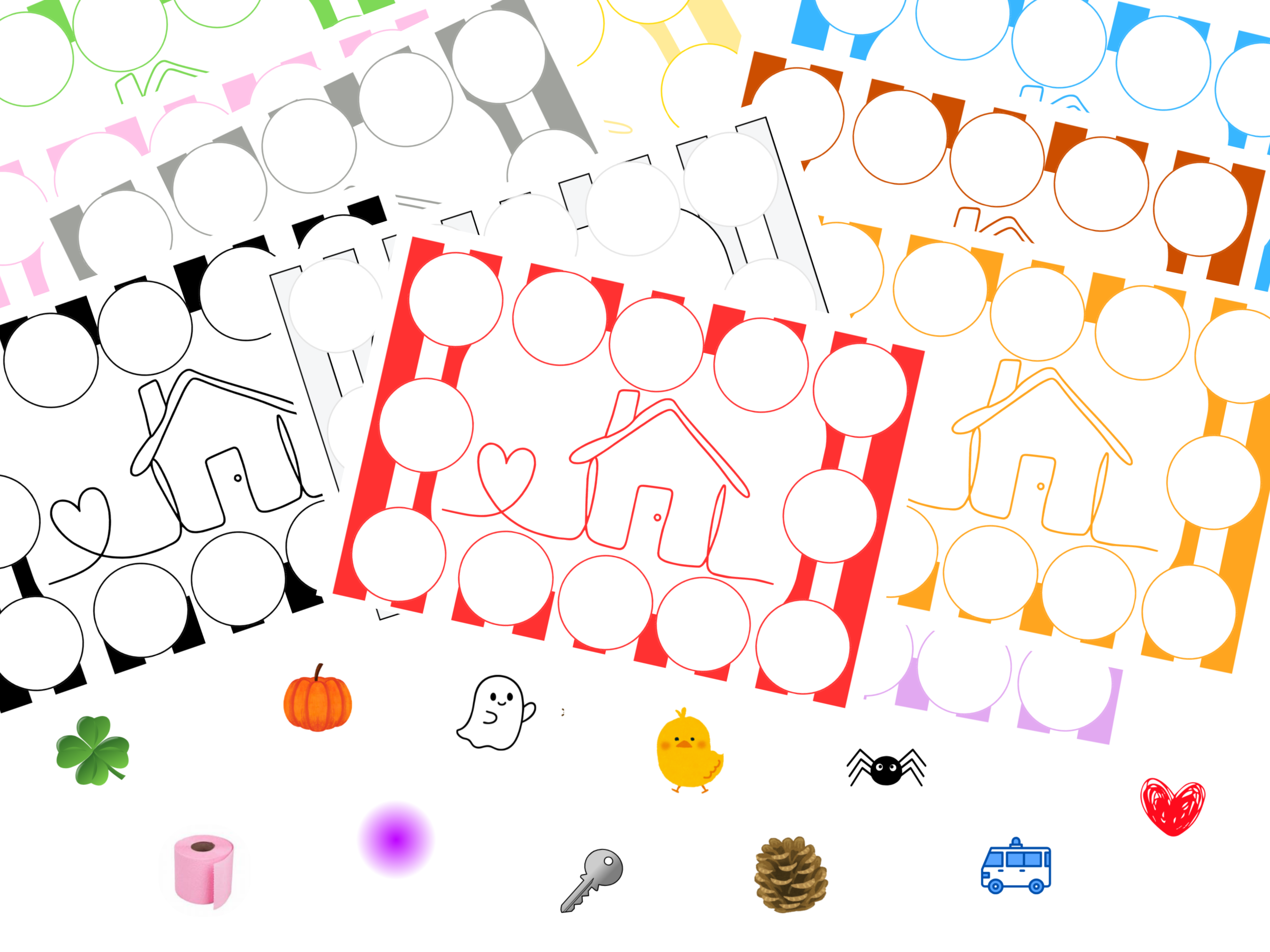 jeu pédagogique maisons des couleurs maternelle TPS PS à imprimer